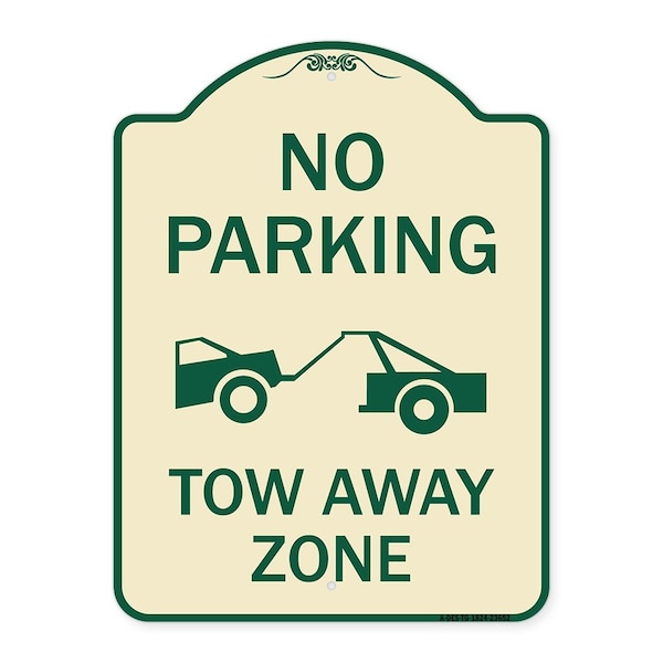 Signmission No Parking Tow Away Zone Tow Truck Heavy-Gauge Aluminum Architectural Sign, 24" x 18", TG-1824-23652 A-DES-TG-1824-23652 - main